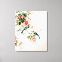 Vintage Love Birds | blush pink white