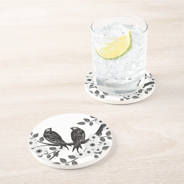 Vintage Love Birds Coasters (Side)