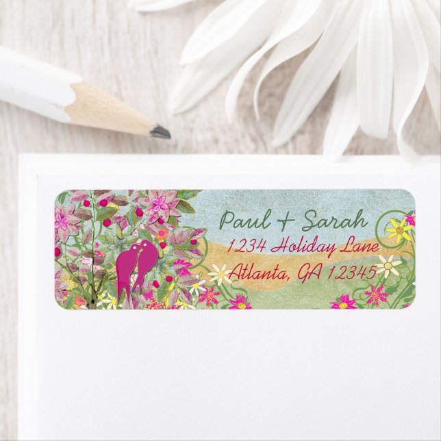 Vintage Love Birds Damask Hills (Insitu)