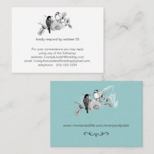 Vintage Love Birds Rustic Woodpeckers RSVP Enclosure Card