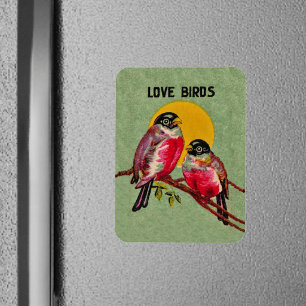 Vintage Love Birds Sun Magnet