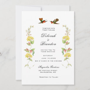 Vintage Love birds Wedding Invitation