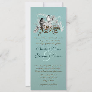 Vintage Love Birds Wedding Invitation