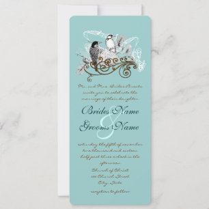 Vintage Love Birds Wedding Invitation
