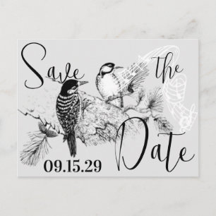 Vintage Love Birds Wedding Invitation Postcard