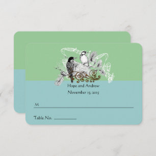 Vintage Love Birds Wedding Place Card