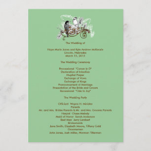 Vintage Love Birds Wedding Program Programme