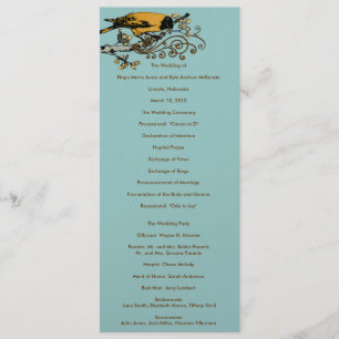 Vintage Love Birds Wedding Program Programme