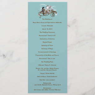 Vintage Love Birds Wedding Program Programme