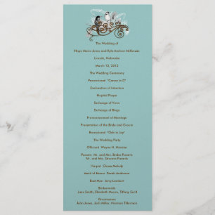 Vintage Love Birds Wedding Program Programme