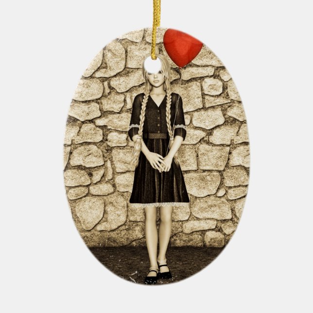 Vintage Love Ceramic Tree Decoration (Front)