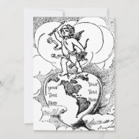 Vintage Love Cupid Wedding Engagement Custom