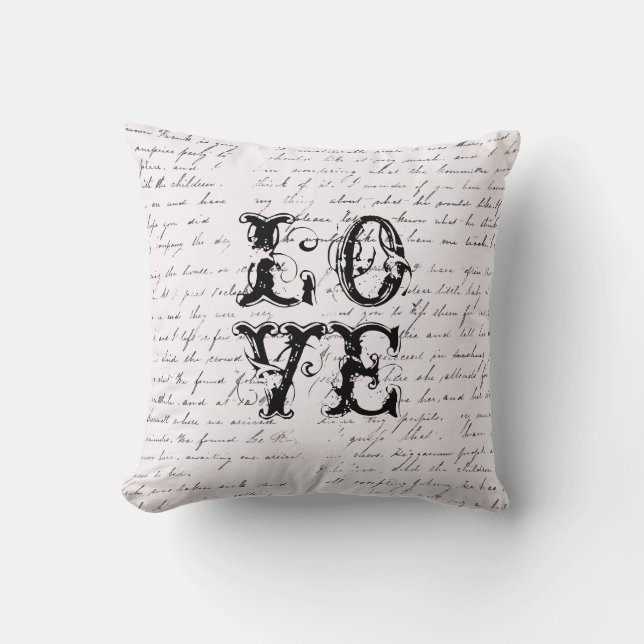 Vintage Love Distressed Pillow (Front)