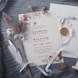 Vintage Love Doves Elegant Romantic Chic Wedding Invitation