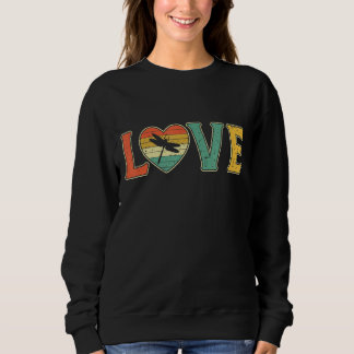 Vintage Love Dragonfly Retro 70s 80s Heart Farm An Sweatshirt