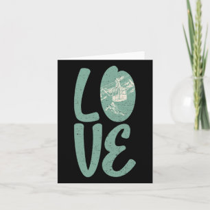 Vintage Love For Skiing T Shirt Ski Lift Snowboard Card