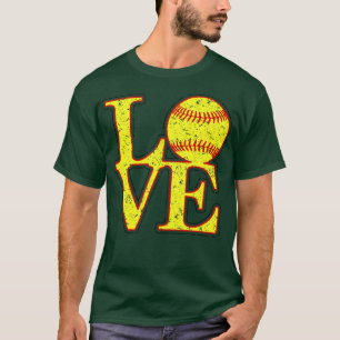 Vintage LOVE Girls Softball Fastpitch Softball Lov T-Shirt