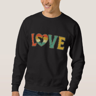 Vintage Love Goose Retro 70s 80s Heart Farm Animal Sweatshirt