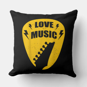 Vintage Love Guitar Music Lover Gift Cushion