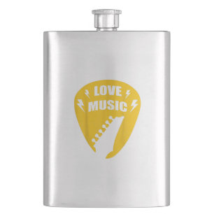 Vintage Love Guitar Music Lover Gift Hip Flask