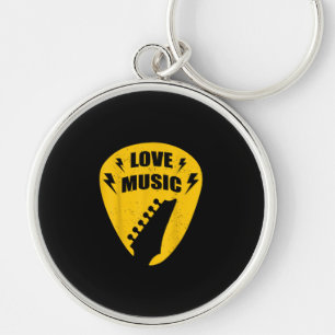Vintage Love Guitar Music Lover Gift Key Ring