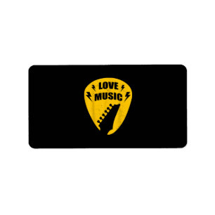 Vintage Love Guitar Music Lover Gift Label