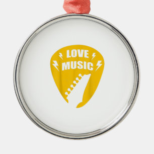 Vintage Love Guitar Music Lover Gift Metal Tree Decoration
