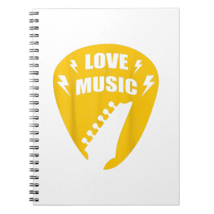 Vintage Love Guitar Music Lover Gift Notebook
