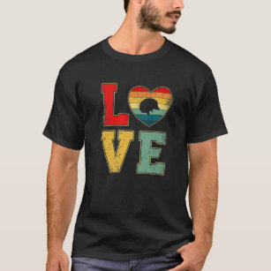 Vintage Love Hedgehog Retro 70S 80S Heart Farm Ani T-Shirt