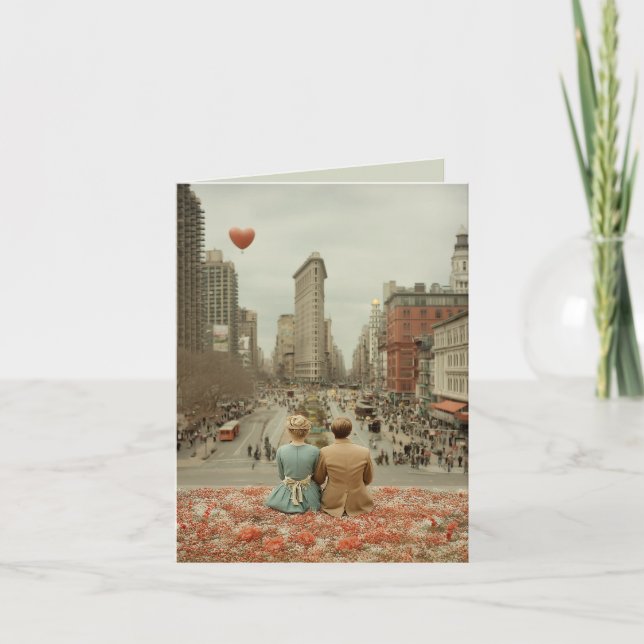 Vintage Love in New York Note Card (Front)