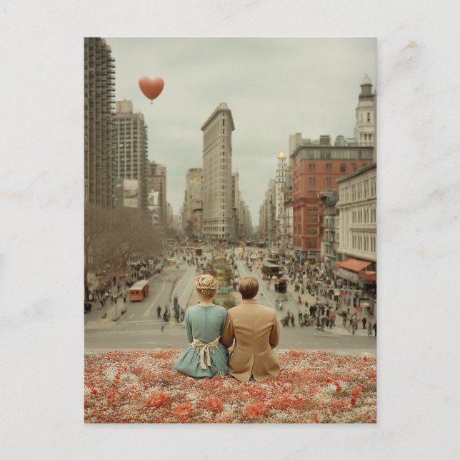 Vintage Love in New York Postcard (Front)