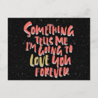 Vintage Love Note Forever Quote Red And Black