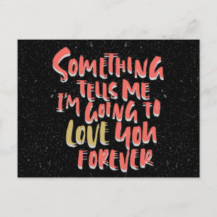 Vintage Love Note Forever Quote Red And Black Postcard