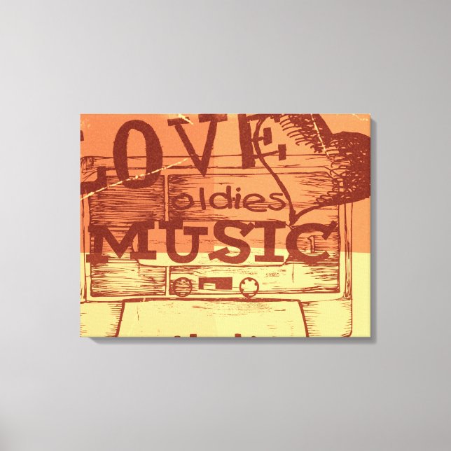 Vintage Love oldies music 2 Canvas (Front)