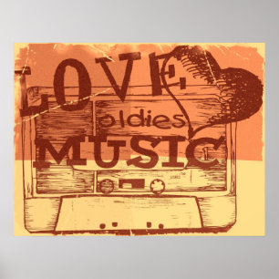 Vintage Love oldies music 3 Poster