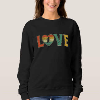 Vintage Love Penguin Retro 70s 80s Heart Farm Anim Sweatshirt