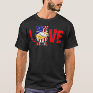 Vintage Love Proud American Flag Postal Worker 4th T-Shirt