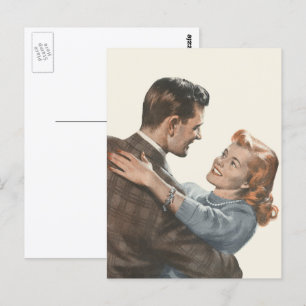 Vintage Love Romance Newlyweds Shall We Dance? Postcard