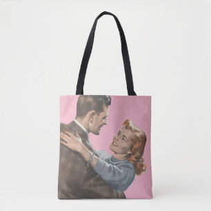 Vintage Love Romance Newlyweds Shall We Dance? Tote Bag