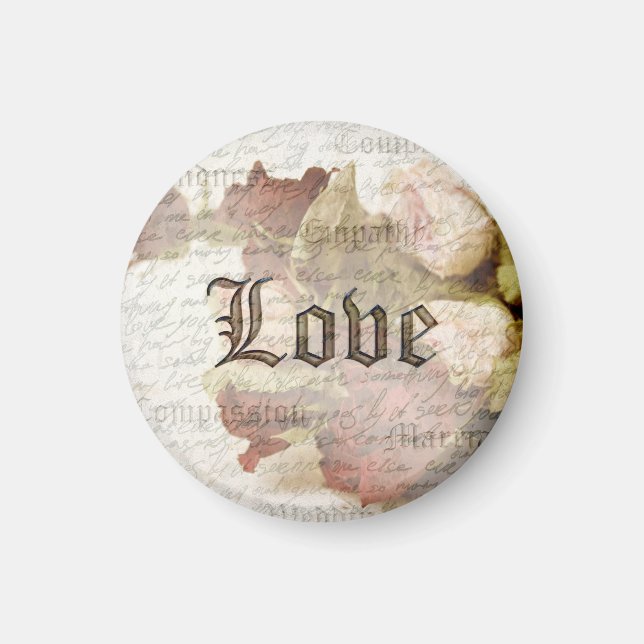 Vintage Love Roses Fine Art Magnet (Front)
