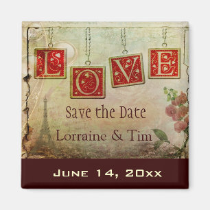 Vintage love Save the Date Magnet