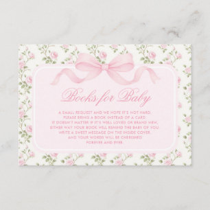 Vintage Love Shack Pink Floral Books for Baby Girl Enclosure Card