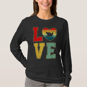 Vintage Love Snail Retro 70s 80s Heart Farm Animal T-Shirt