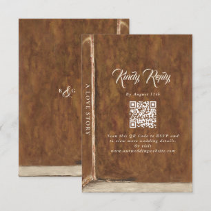 Vintage Love Story Fairytale Library Book Wedding Enclosure Card