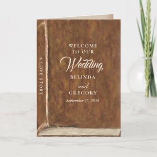 Vintage Love Story Fairytale Library Book Wedding Programme