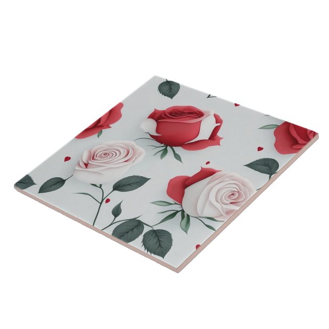 Vintage Love Trendy Rose Collection Tile (Side)