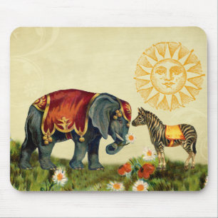 Vintage Love Valentine Collage Mouse Pad