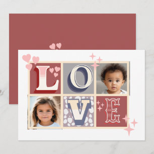 Vintage LOVE Valentine's Day Custom Photos Card