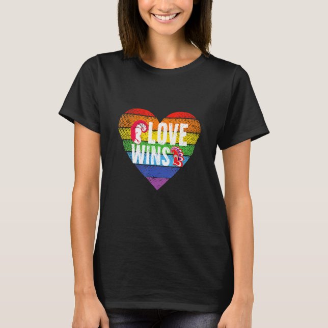 Vintage Love Win Rainbow Lgbtq T-Shirt (Front)