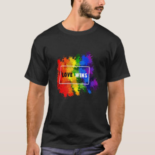 Vintage Love Wins Rainbow Pride Lesbian Gay Lgbtq T-Shirt
